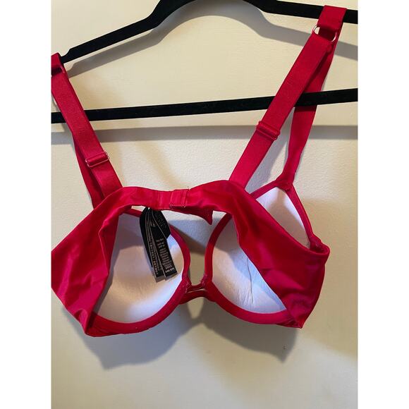 Victoria's Secret Very Sexy Pushup Shine Sparkly holiday Rhinestone Red bra 34B - Picture 4 of 6